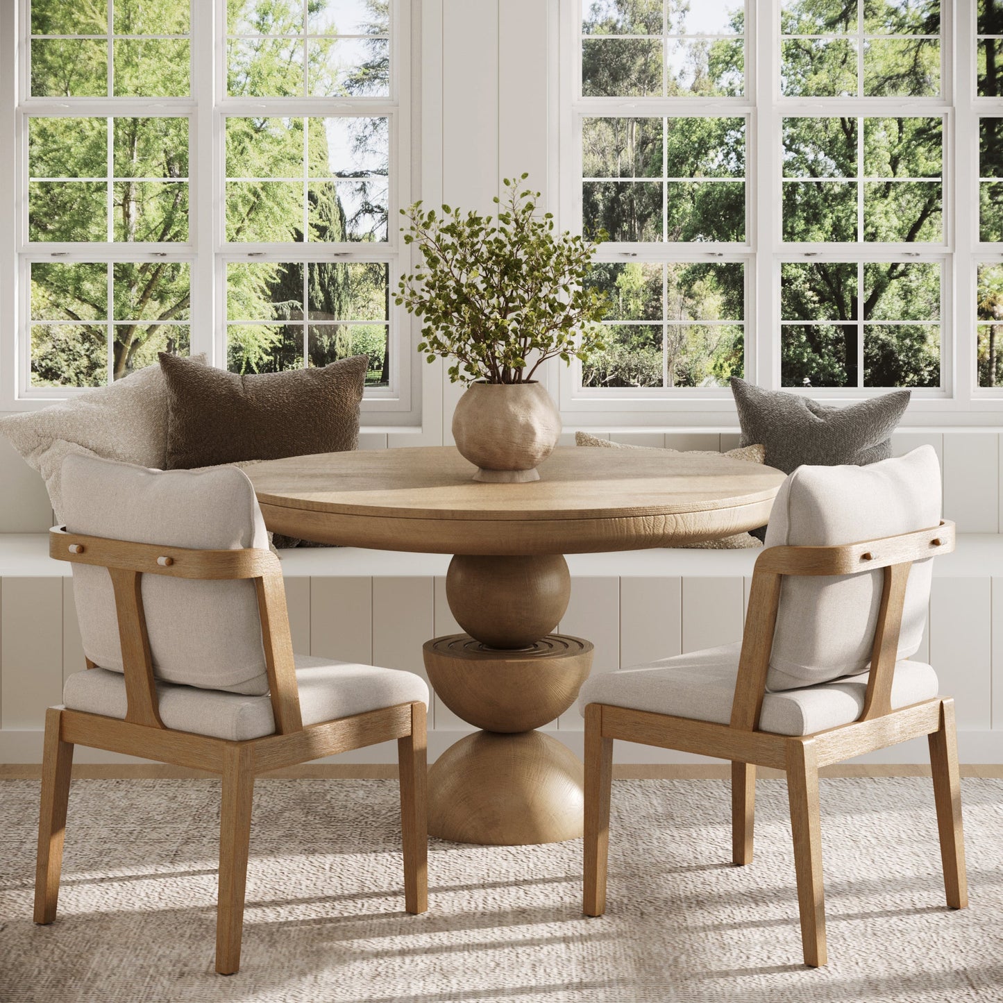Scandinavian Dining Chair with Back Light Brown