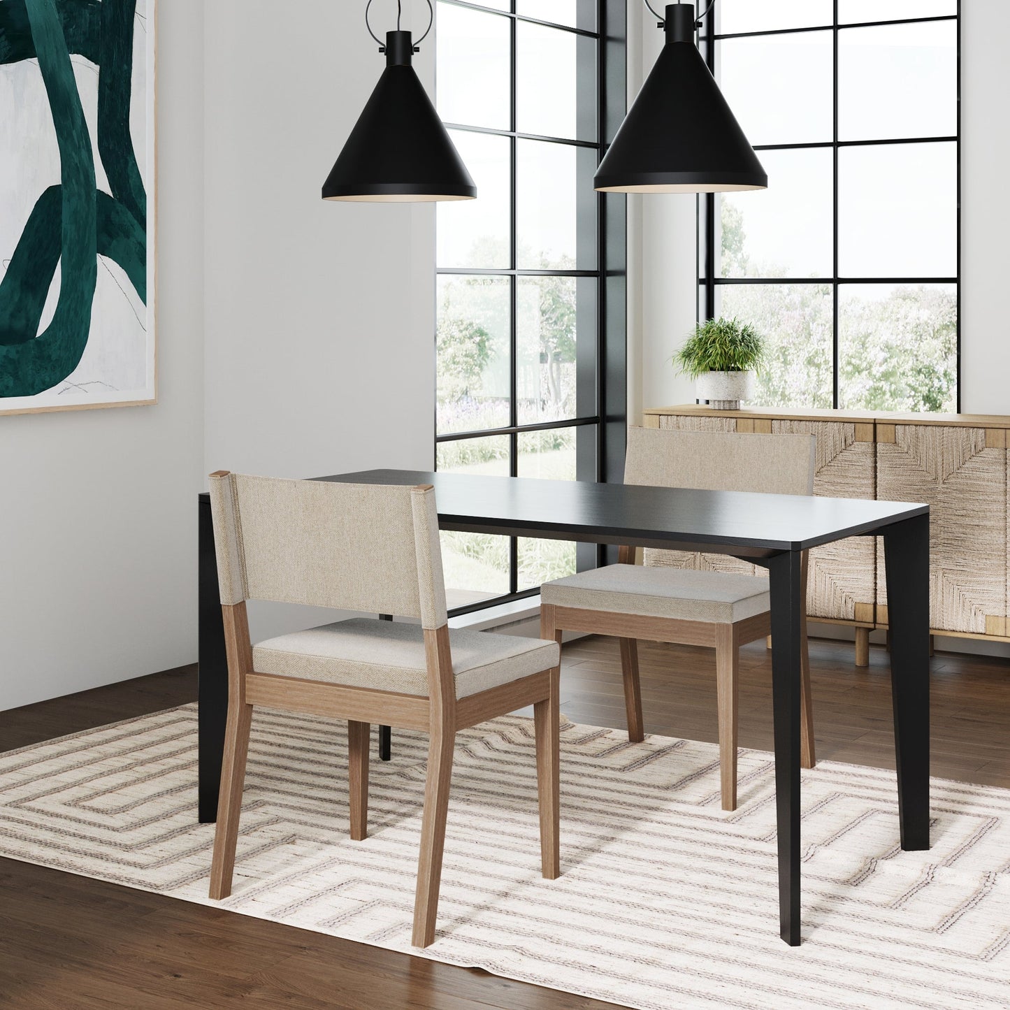 Solid Wood Upholstered Dining Chair Light Brown