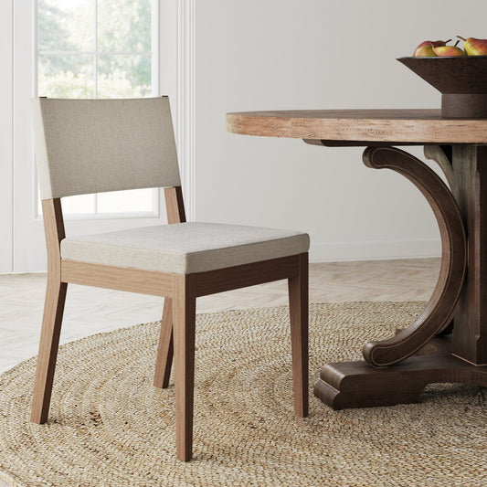 Modern Wood Upholstered Dining Chair Light Brown