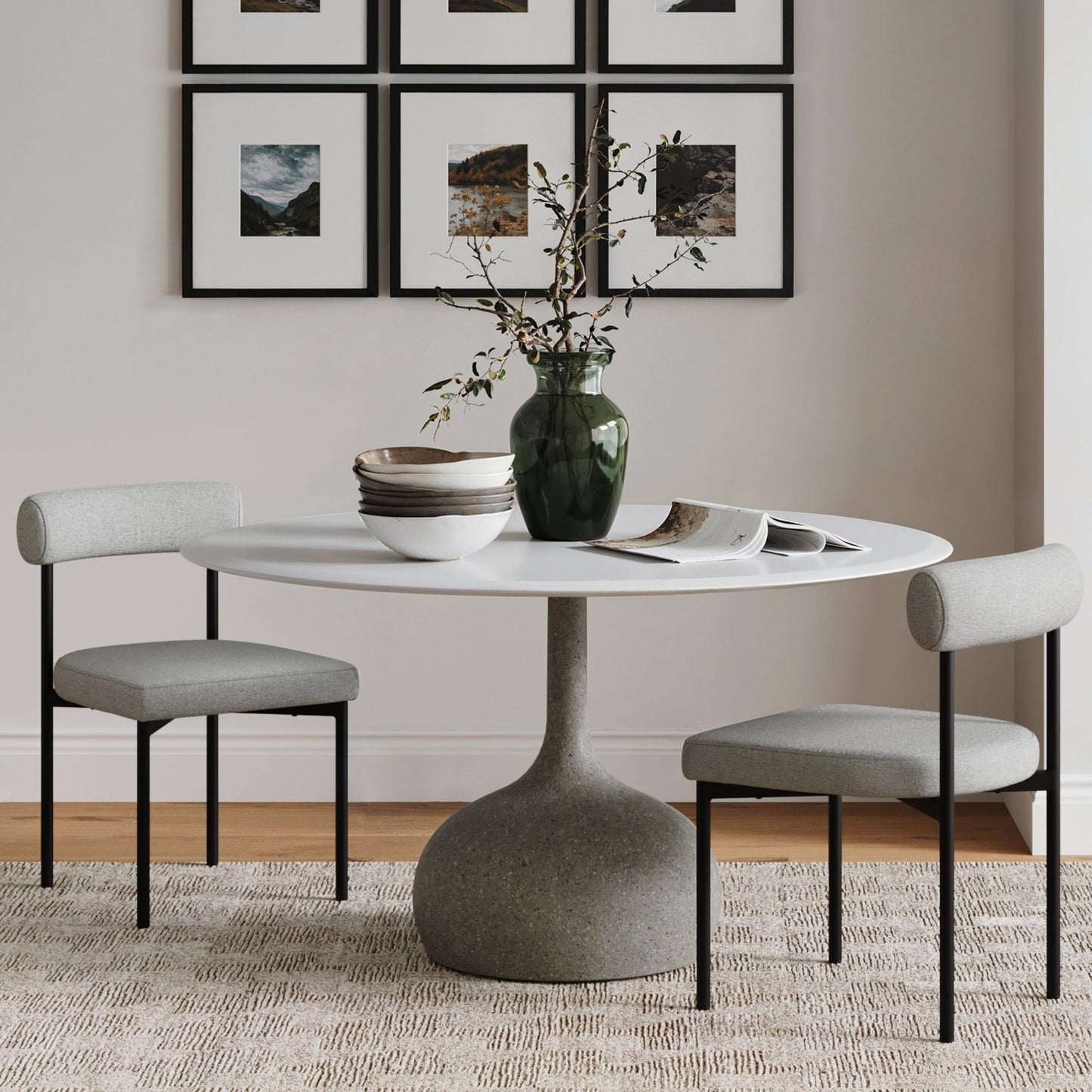 Engineered Wood Metal Modern Dining Chair Gray