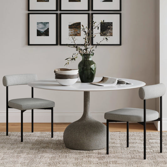 Engineered Wood Metal Modern Dining Chair Gray
