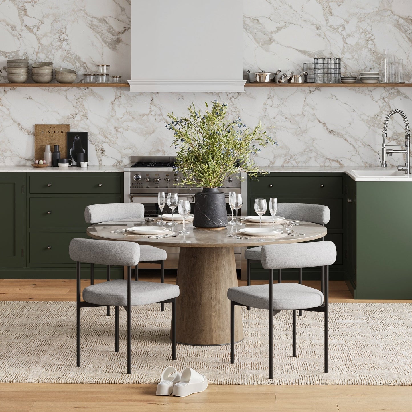 Metal Modern Dining Chairs Gray