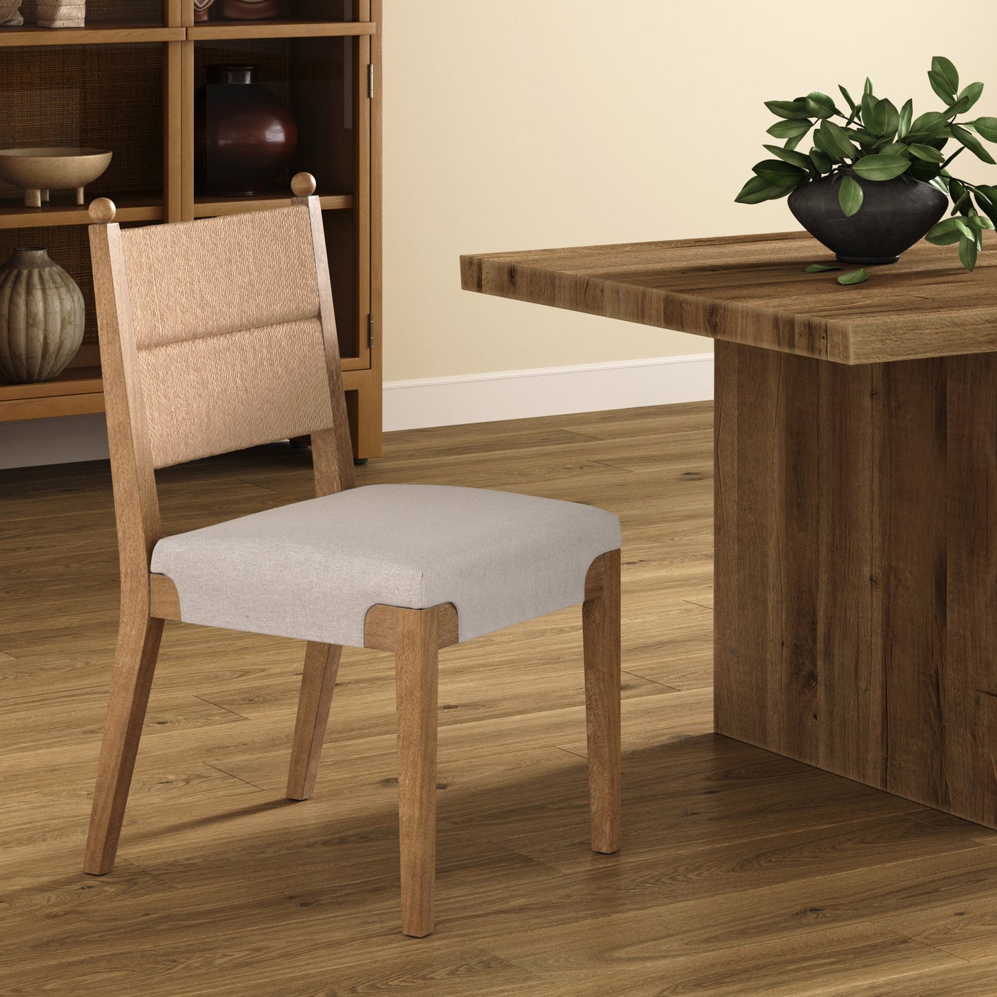 Boho Natural Flax & Seagrass Dining Chair