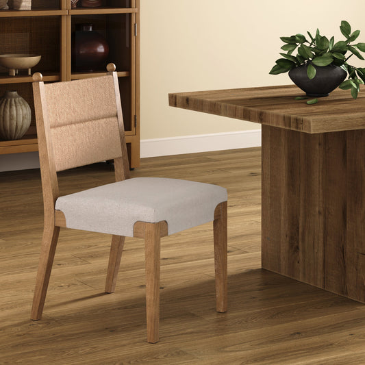 Boho Natural Flax & Seagrass Dining Chair