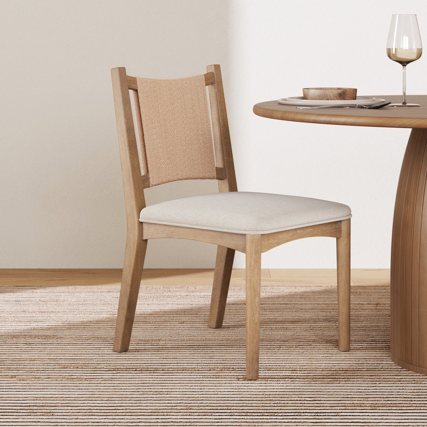Effortless Arched Back Seagrass Dining Chair Light Brown