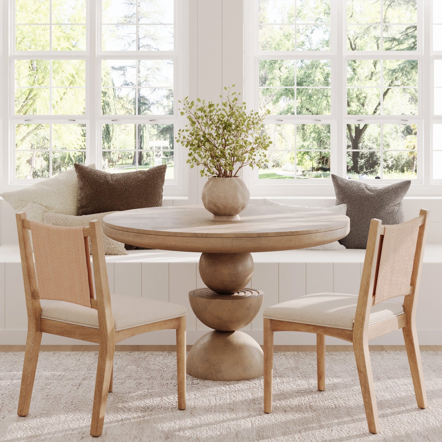 Effortless Arched Back Seagrass Dining Chair Light Brown