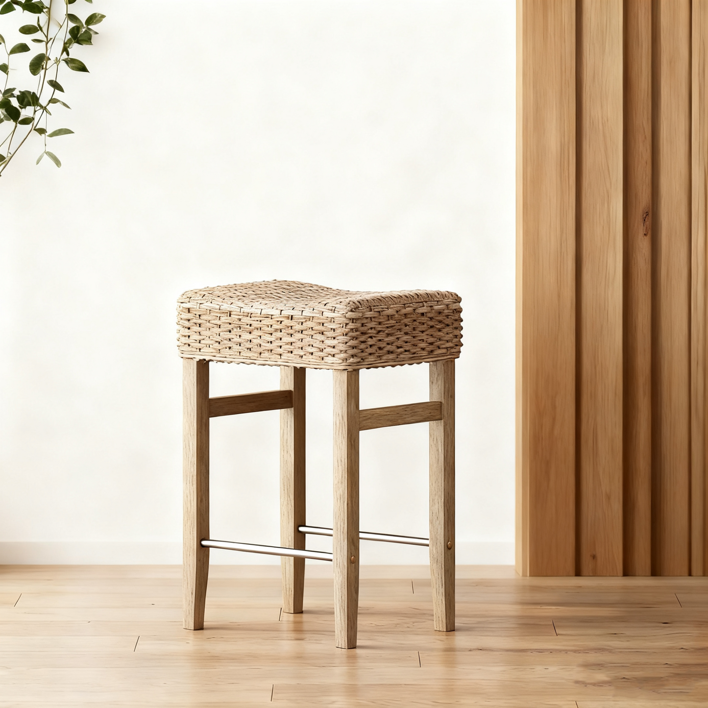Woven Seagrass Counter Height Bar Stool