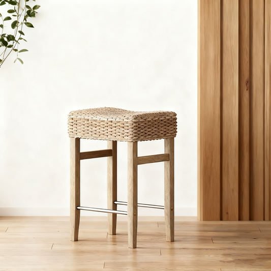 Woven Seagrass Counter Height Bar Stool