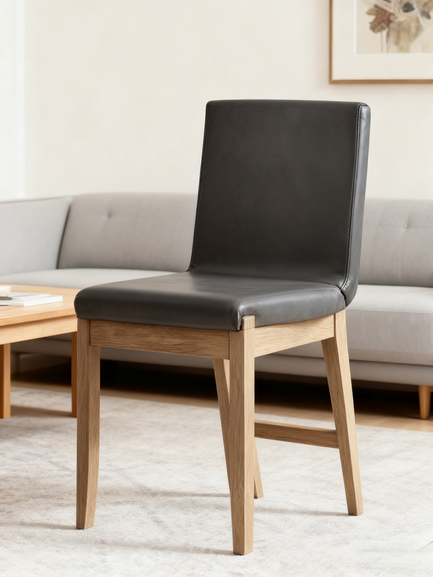 Exposed Back Dining Chair Light Brown