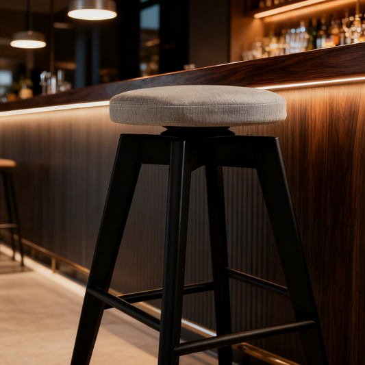 Wood Swivel Cushion Counter Height Bar Stool Brown