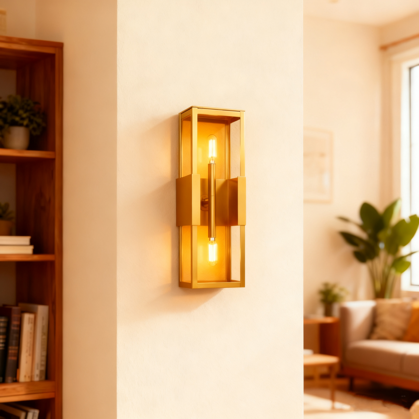 Modern Outdoor Glass 2-Bulb Wall Light Black (Set of 2)