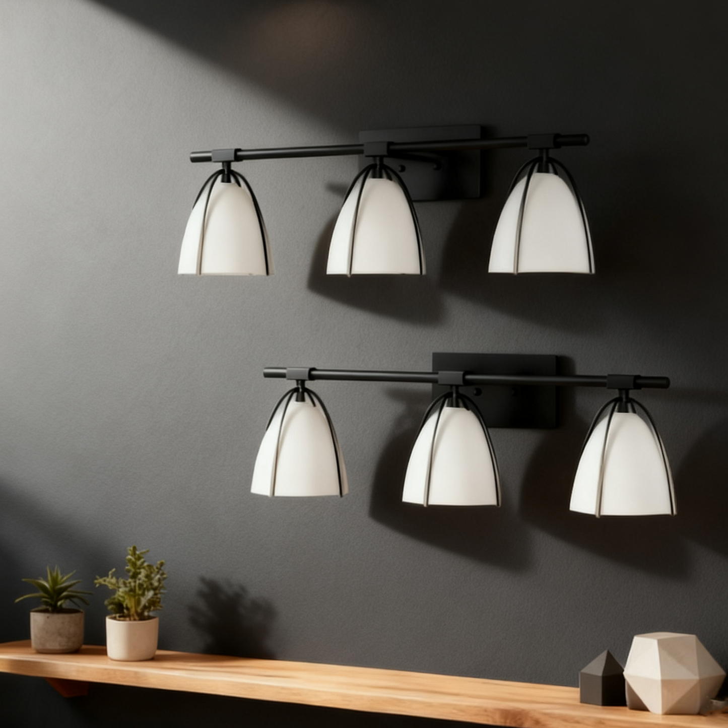 Metal Cage Bathroom Vanity Lights (Set of 2)