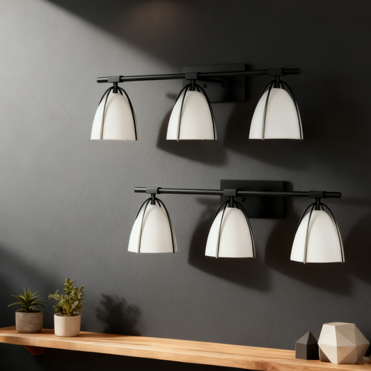 Metal Cage Bathroom Vanity Lights (Set of 2)