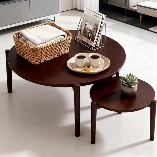 Mid-Century Round Nesting Coffee Table Set